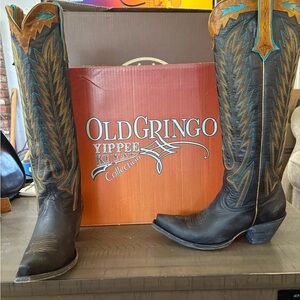Old Gringo Black and Brown Heeled Boots
